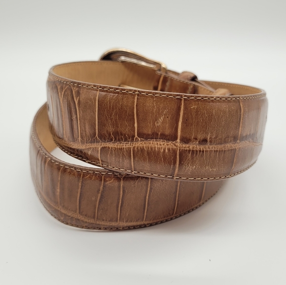 BRIGHTON | vintage 1995 90s embossed leather belt - Picture 2 of 7